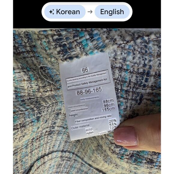 Lady Jacket blue tweed cameo buttons size 2 - Picture 10 of 11